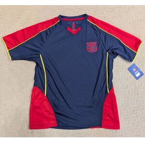 NWT FC Barcelona Jersey Mens Medium Navy Red Futbol Soccer Barca